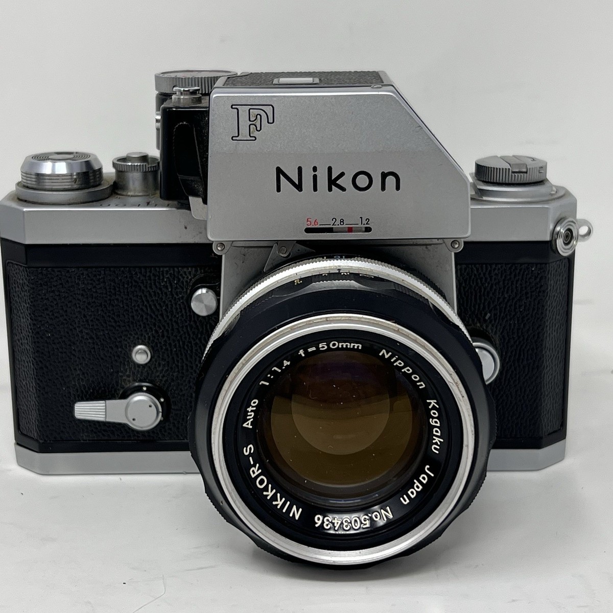 VTG NIKON F 35mm Manual Film Camera Black Nikkor Lens 50mm Leather Case  Japan