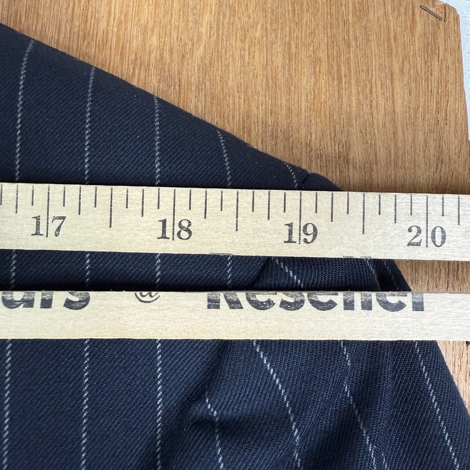 Jones New York Suit Mens 42R Navy Blue 3 Button Chalkline 100% Wool 3 Piece Vest - Image 4 of 4