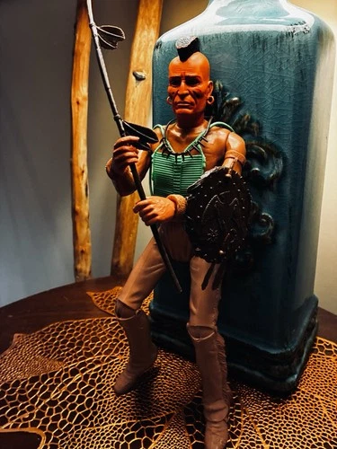 Vintage Marx Toys Fighting Eagle Mohawk Warrior Lot Rare Green Head Dresses