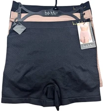 NICOLE MILLER Women’s Seamless Shaping Shorts Black Tan 3-Pack Hi-Waist Size M