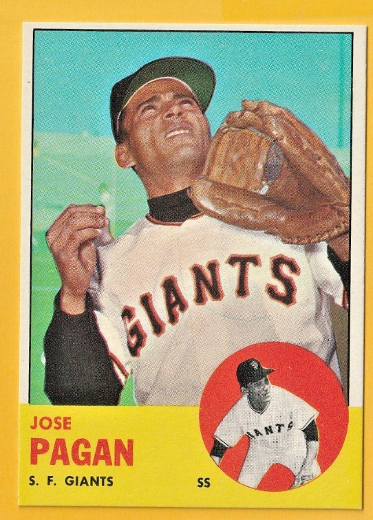 1963  TOPPS   JOSE PAGAN    HIGH  #545   NM to NM+    GIANTS
