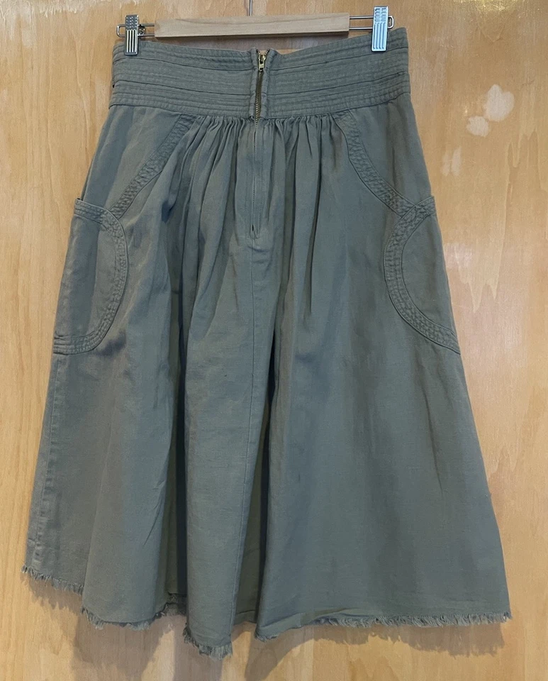 FALDA MIDI VERDE ULLA JOHNSON DINAN CINTURÓN TALLA 6 USADA EN EXCELENTE ESTADO Foto 4 de 4