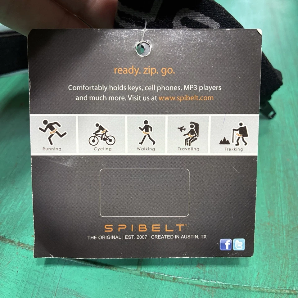 Nuevo con etiquetas SpiBelt Original Pequeño Cinturón para Correr Negro Ajustable 24"-40"+ Cintura Foto 3 de 4