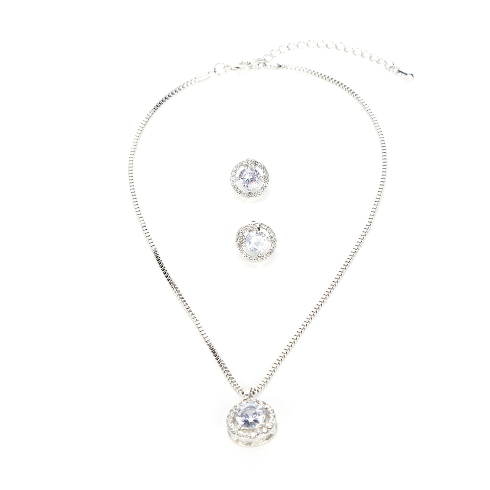 Shining Necklace Earrings Set Fashionable Women Jewelry Set Wedding Birthday ESE