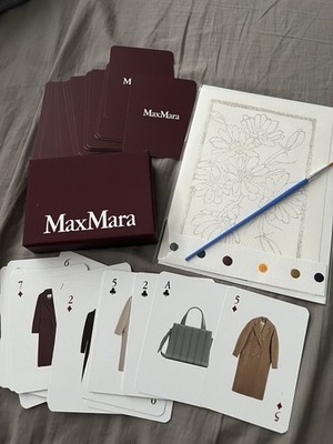 Max Mara Watercolor Floral Card + Deck of Cards NEW! VIP Gifts!