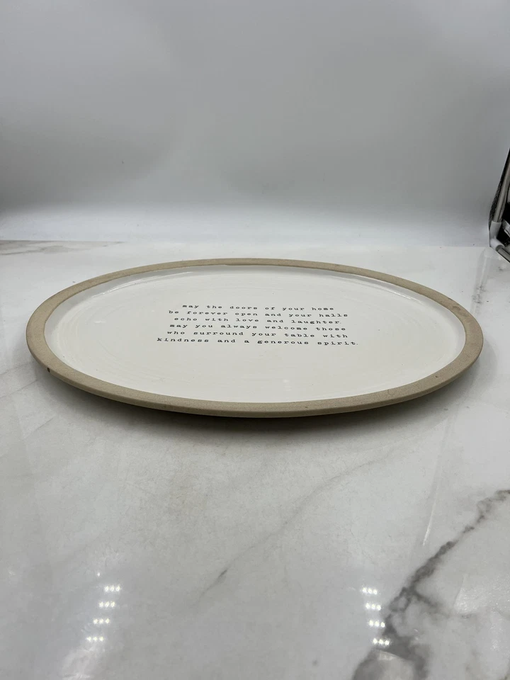 Bandeja ovalada de gres Mud Pie May The Doors cita inspiradora Foto 2 de 4