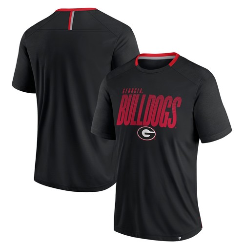 Men's Fanatics Black Georgia Bulldogs Defender Fade Slant T-Shirt