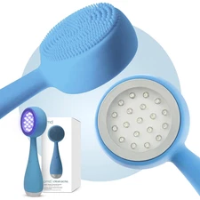 PMD Clean - Smart Facial Cleansing Device with Silicone Brush & Carolina Blue
