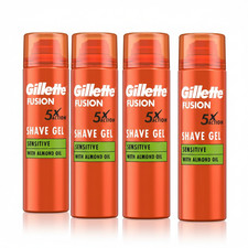 Gillette Fusion5 Shave Gel 4 Pack 200Ml Sensitive Smooth Glide Formula 19.86 per litre