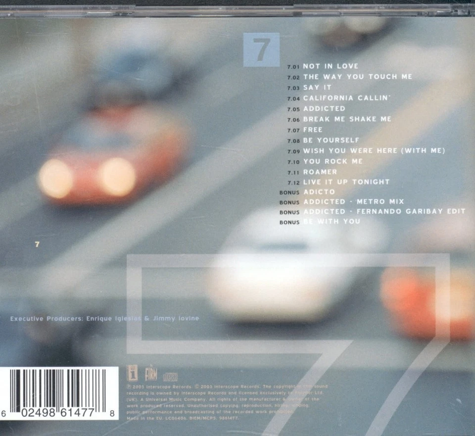 Enrique Iglesias Seven CD Europa Interscope 2003 9861477 - Bild 2 von 3