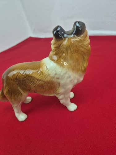 Vintage Coopercraft Rough Collie braun weiß Hund Figur Ornament - Bild 5 von 6