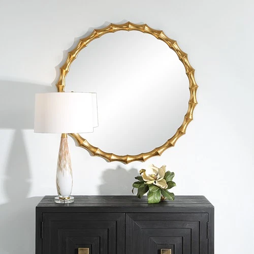 Uttermost 09963 Nacala 39-3/8" Diameter Circular Framed Bathroom - Gold - Picture 6 of 6