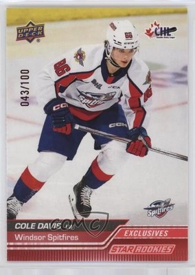 2023-24 Upper Deck CHL Star Rookies Exclusives 43/100 Cole Davis #353 0k6r