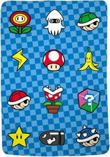 Franco Super Mario Bros. Kids Bedding 62 in x 90 in, Checkered