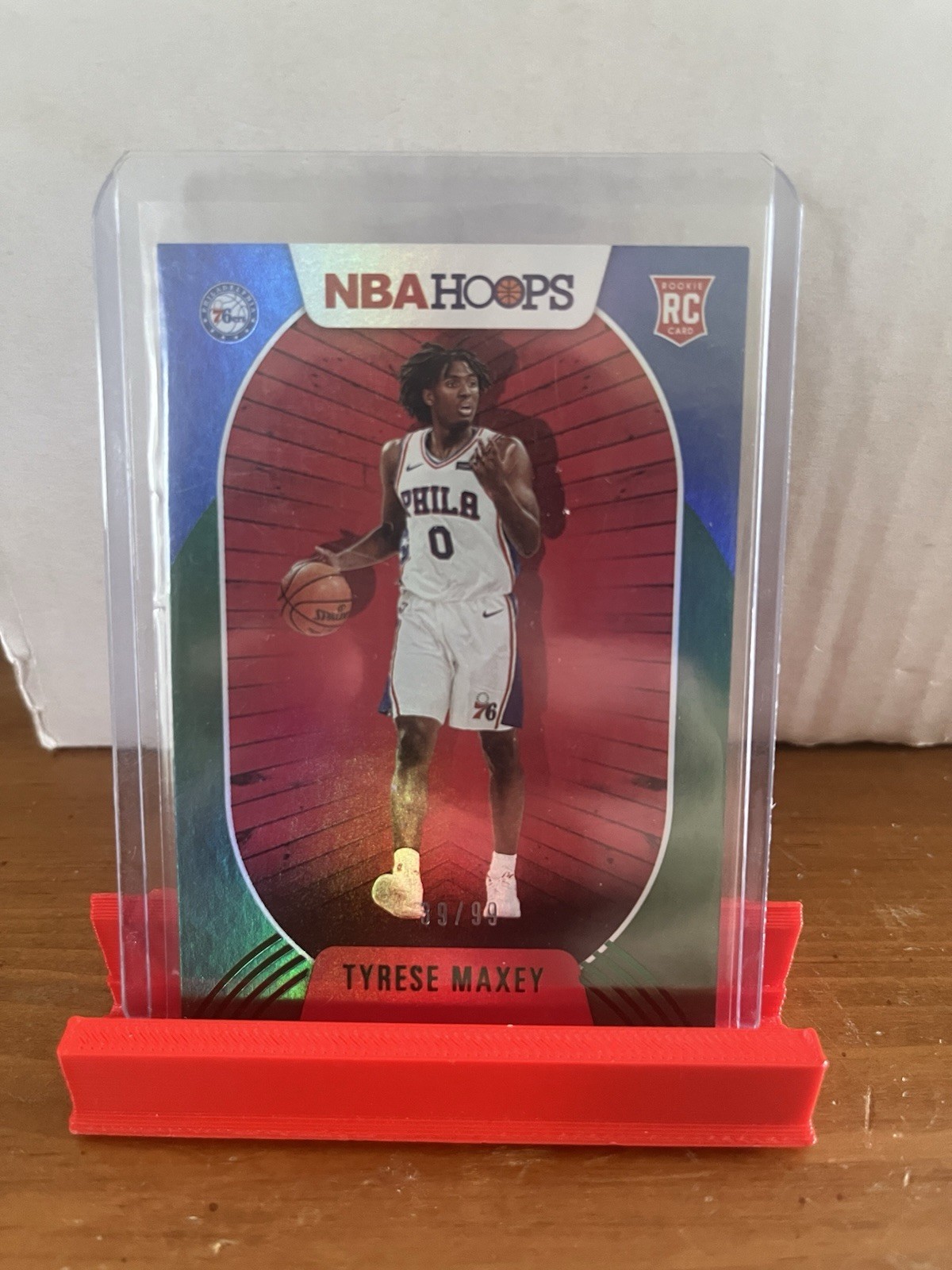 2020-21  NBA Hoops Tyrese Maxey Green Parallel RC /99