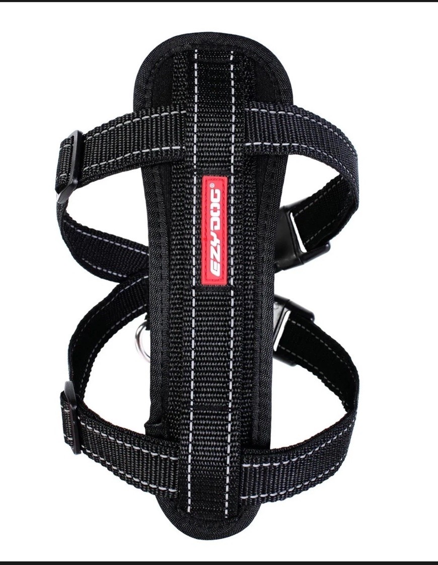 EZYDOG Dog Chest Plate Harness inc Car Seat Belt Loop. Black. XL. Extra Large