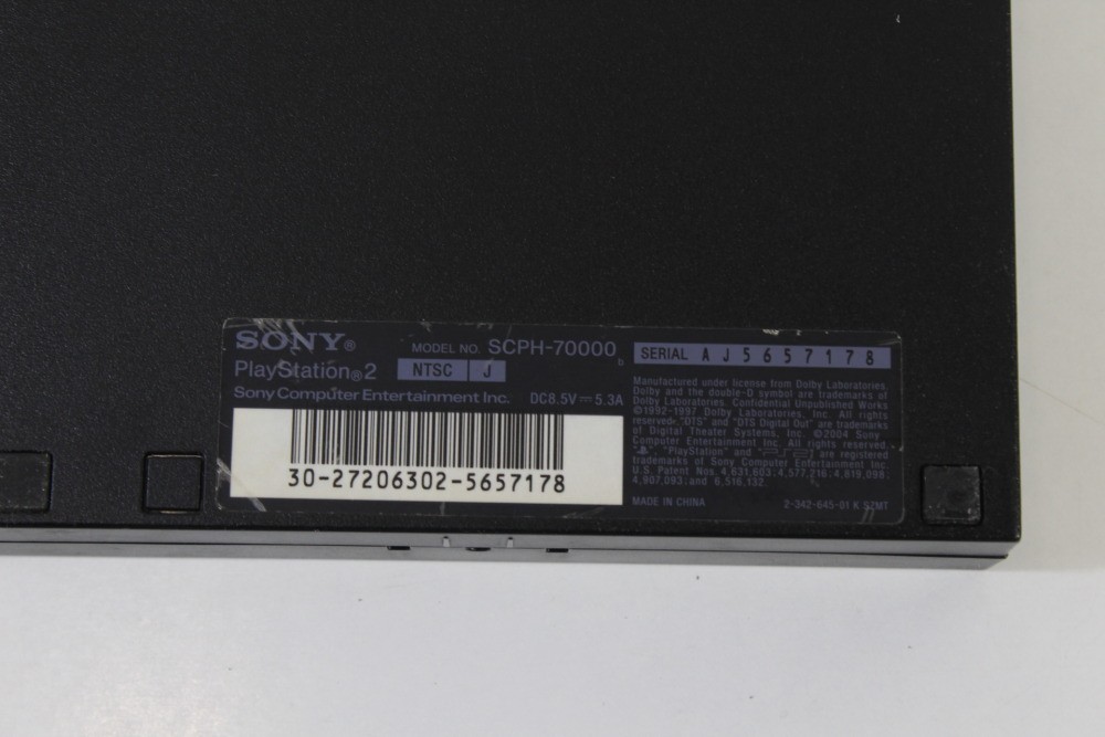 PlayStation 2 PS2 Slim Black Console SCPH-70000 & AV AC NTSC-J