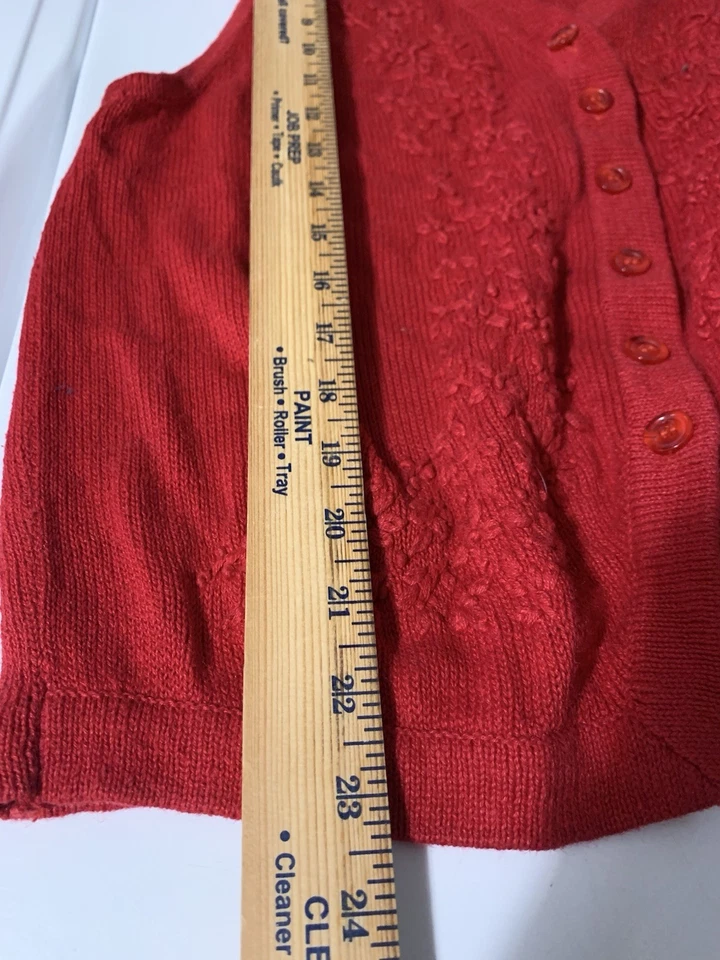 Chaleco Suéter Vintage Requirements Para Mujer Rojo Bordado Grande Grannycore Foto 4 de 4