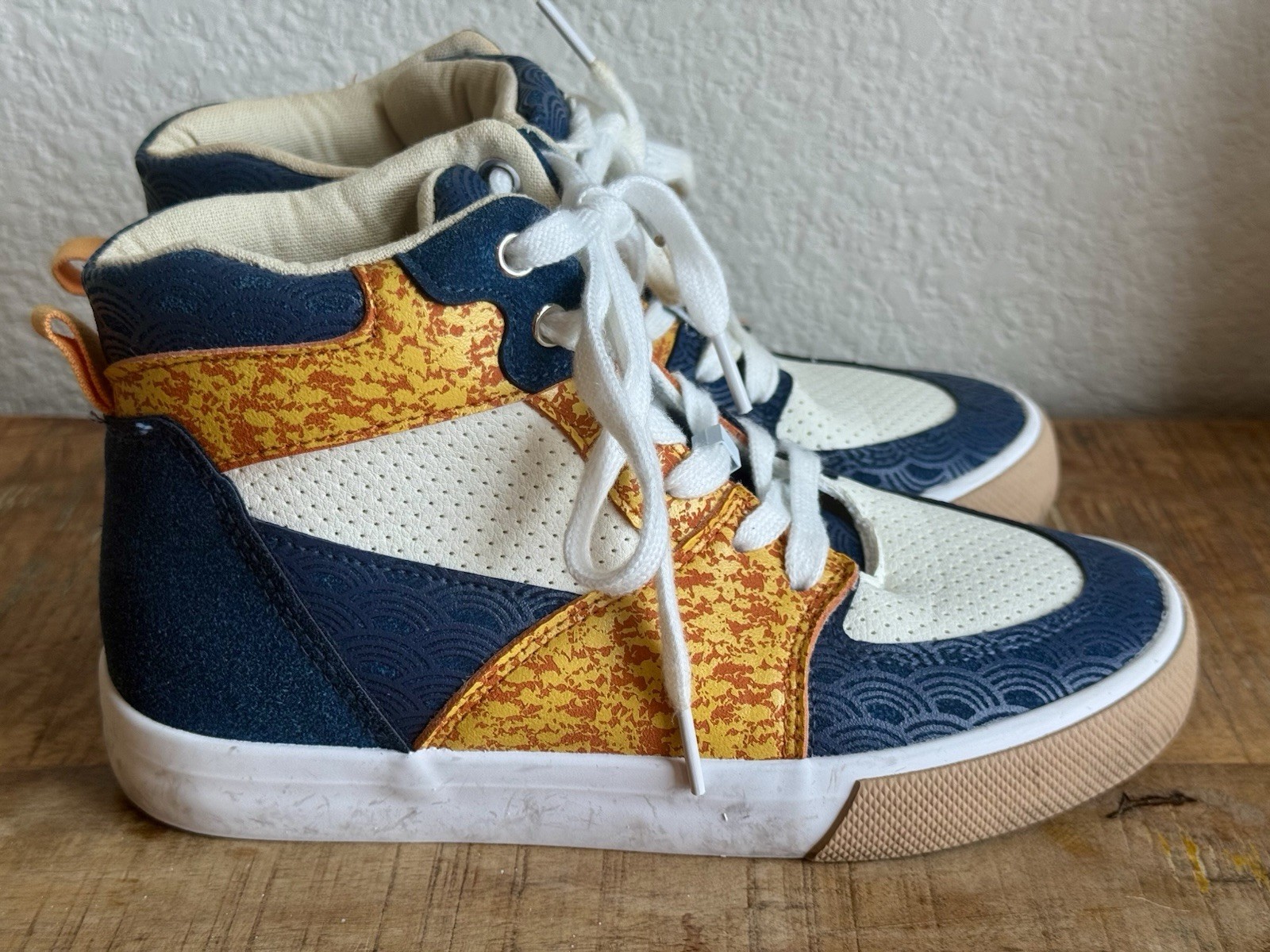 SAOLA Sneakers alte Ground Up Naruto Shippuden ragazzo taglia 3 blu arancione ottime condizioni