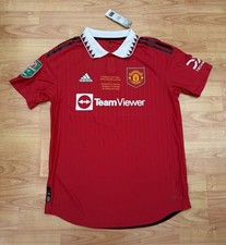 New Men?s Adidas Manchester Utd 2023 Carabao Cup Final HEATRDY Shirt L Fernandes