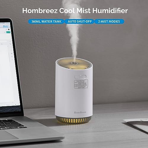 Mini Humidifier 320ml Cool Mist Humidifier LED Light 2 Mist Modes Auto Shut-Off - Picture 2 of 7