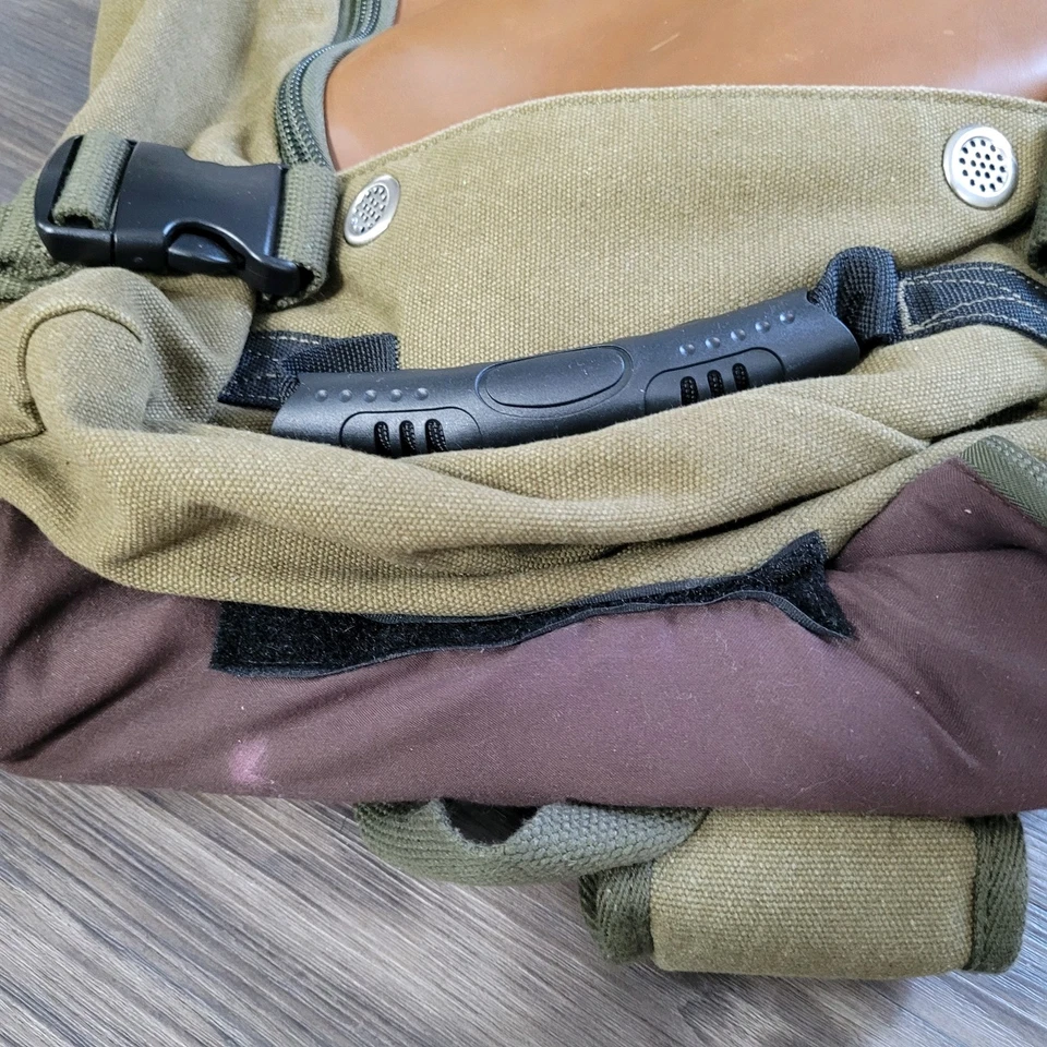 Kaka Hombres Verde Marrón Lona Convertible Bolso de Lona Mochila Equipaje Senderismo  Foto 2 de 4