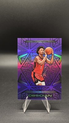 2024-25 Panini Obsidian #62 Amen Thompson Electric Etch Purple Flood #/75