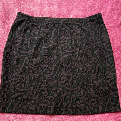 YEST Damen Bleistiftrock kurz schwarz/grau Jacquard gefüttert Gr. 38
