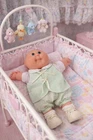 Cabbage Patch Kids Vintage Baby Doll 16" Green Outfit White Shoes Blue Eyes