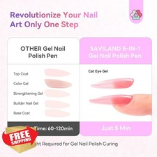 SAVILAND Cat Eye Gel Polish Pen Rosy Pink One-Step 0.5oz