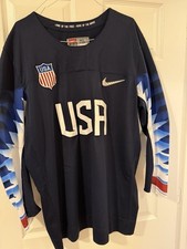 Nike 2018 Mens Team USA Olympic Hockey Jersey Red White Blue Sleeves XL