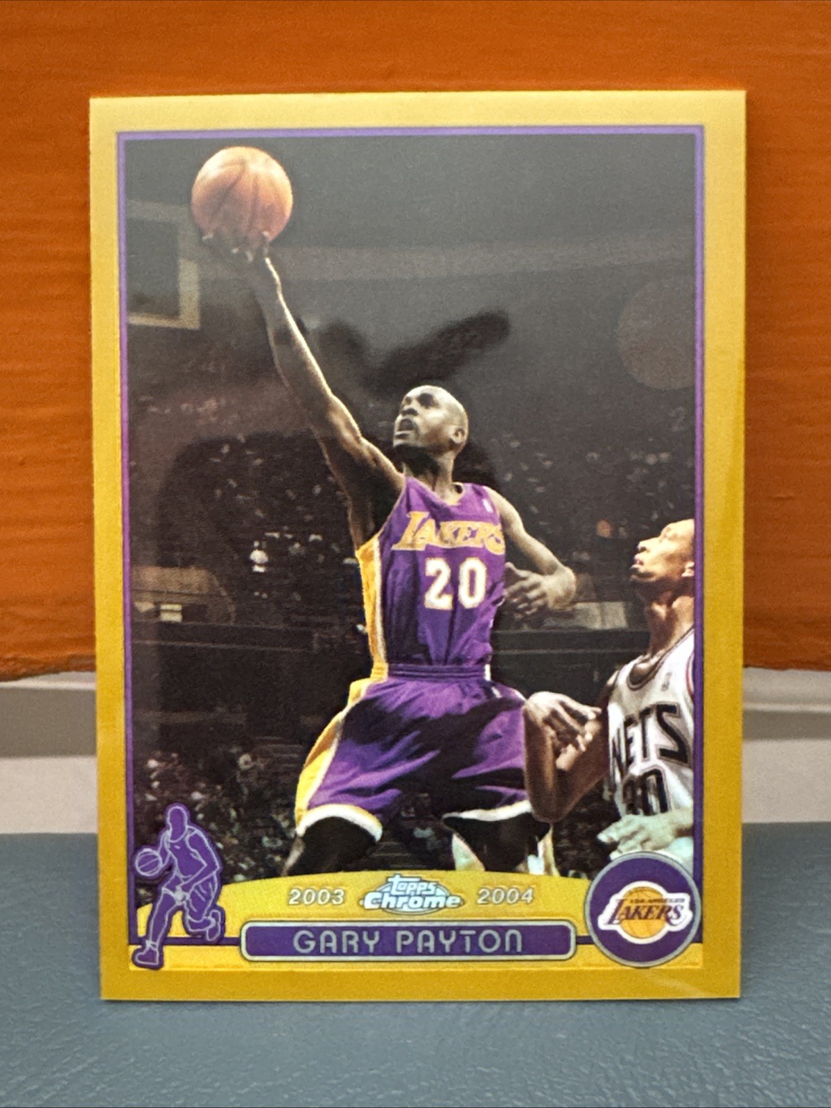 2003-04 Topps Chrome Basketball Gary Payton Gold Refractor #’d 99