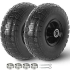 4.10/3.50-4 Flat Free Tires for Wheelbarrow, Dolly, Hand Truck, 10-Inch Solid
