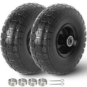 4.10/3.50-4 Pneus plats libres pour brouette, dolly, camion à main, 10-Inch Solide