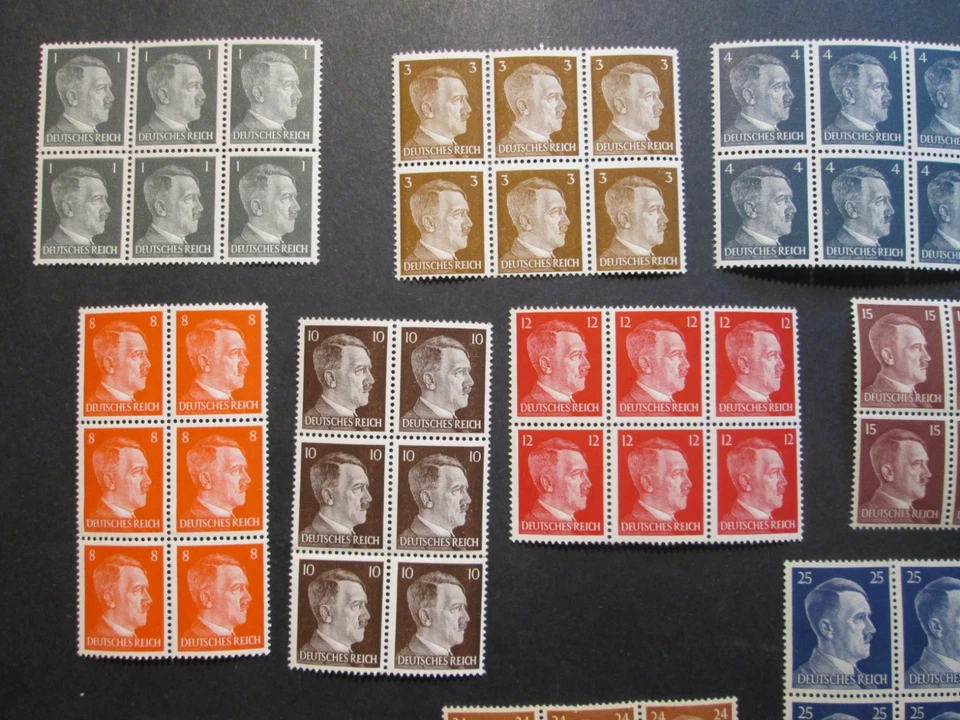 MNH Germany Europe WWII 3rd Reich Block of 6 Stamps Hitler Heads Scott HCV. - Image 4 of 4