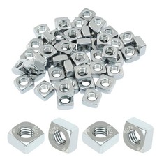 50 PCS M6 Square Nuts 304 Stainless Steel Metric Hardware Fastener Silver