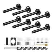 8 Piece-6in, Heavy Duty Black, Invisible Floating Shelf Bracket, Tools Included