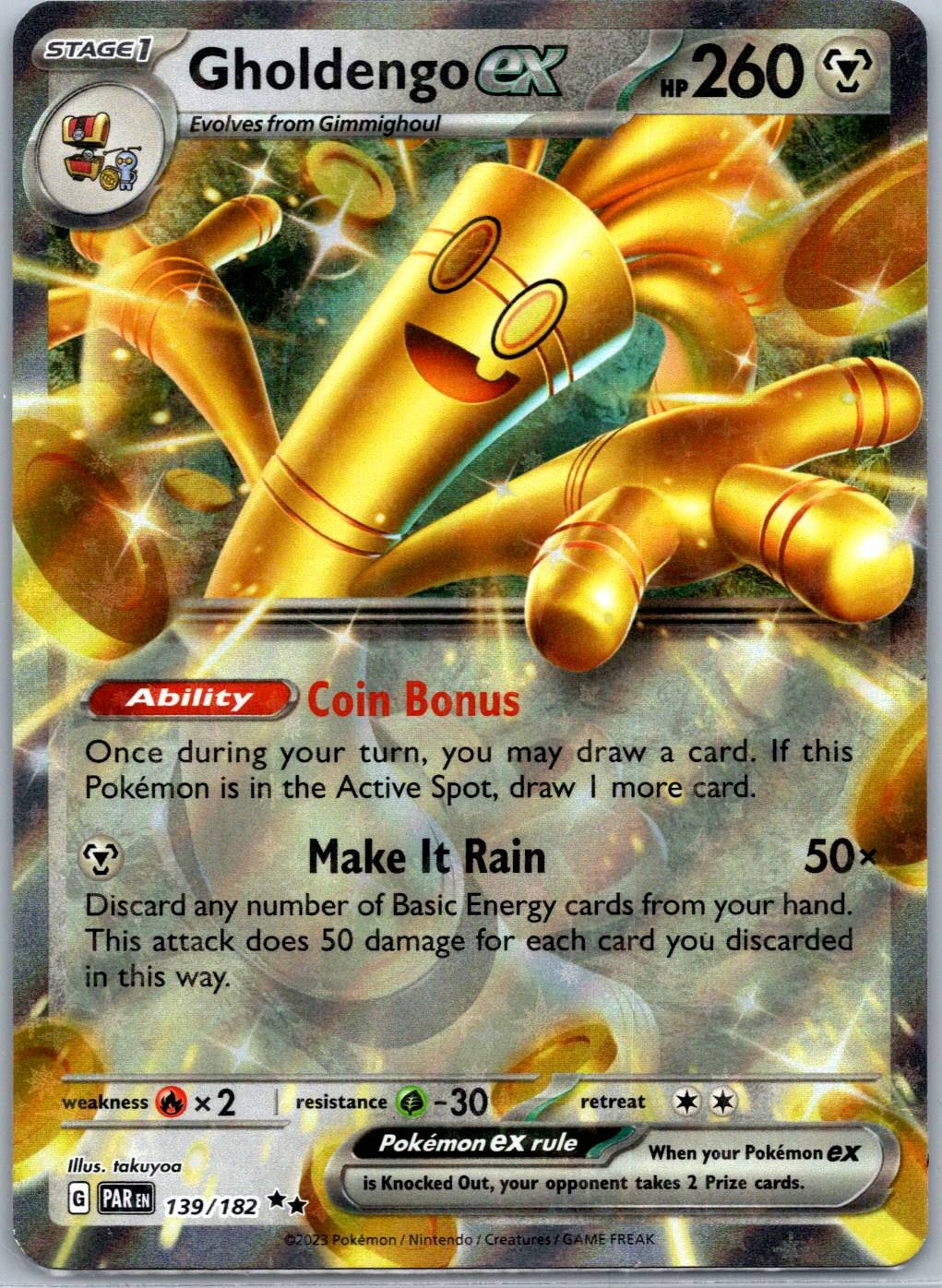 Gholdengo ex - Double Rare SV04: Paradox Rift 139/182 NM