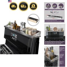 30" Magnetic Stove Top Shelf – Stainless Steel Spice Rack and Seasoning Organ...
