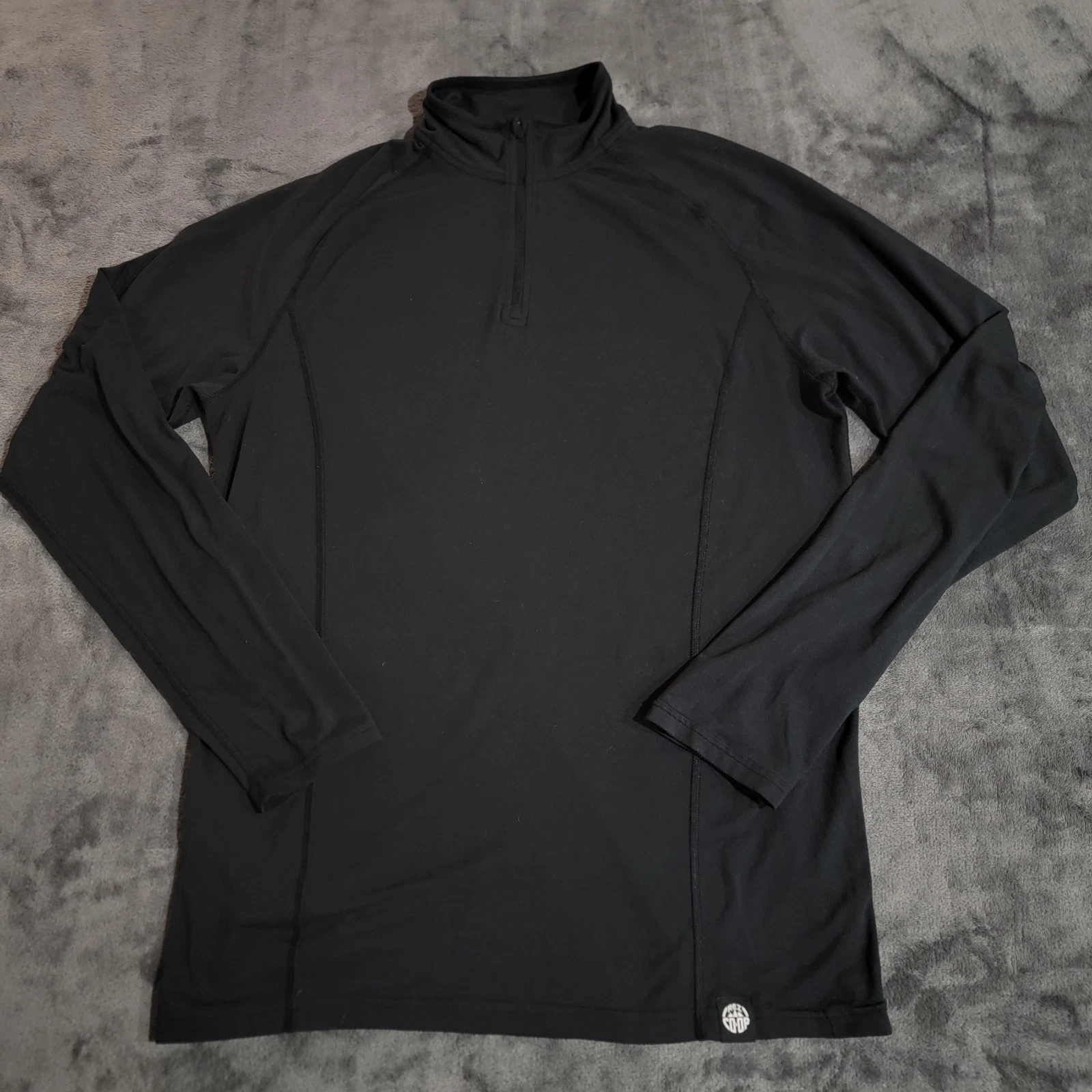 REI Co-op Shirt Men Medium Black 1/4 Zip Performance Base Layer Hiking Outdoors