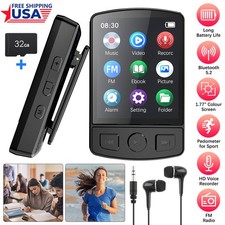 Bluetooth MP4/MP3 Player Support 128GB Lossless Music FM Radio Recorder Sport US