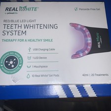 Primal Life Organics Real White Teeth Whitening System Red blue LED light Sealed