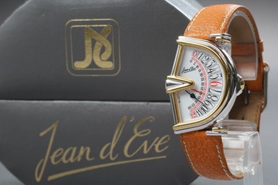 Jean D'Eve Sectora Jump Hour Retrograde Minute Curved Case 25mm Women Qz Watch