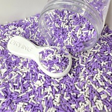 FAKE Purple White Themed Polymer Clay Sprinkle Pieces Mix NOT EDIBLE D1-04