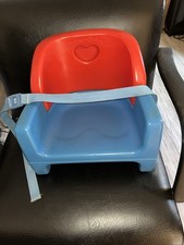 Vtg 1990's Fisher Price Grow With Me Booster Chair Seat Strap Red Blue Toddler
