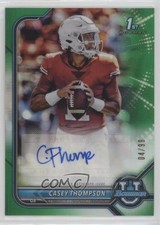 2021-22 Bowman U Chrome Prospect Green Refractor 4/99 Casey Thompson Auto w6g