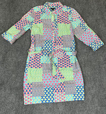 Talbots Petites Multicolor Tulip Patchwork Shirt Dress Women's Size 14P