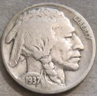 SELLING AS SHOWN - 1937 P BUFFALO NICKEL *** 381