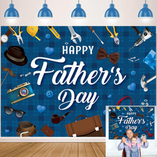 Happy Father'S Day Backdrop 7X5Ft Blue Fathers Day Photography Background I Love