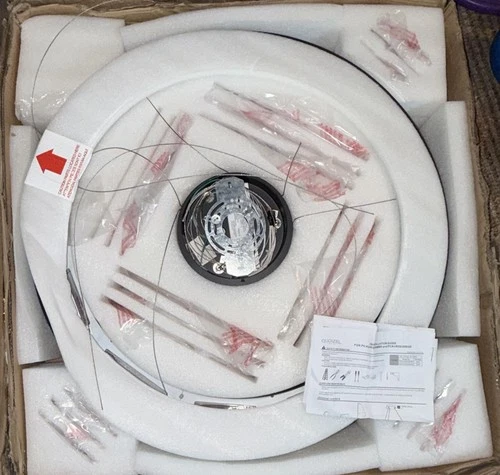 Quoizel Aurelia 30"W LED Abstract Ring Black Chandelier PCAUR5030 - Picture 3 of 8